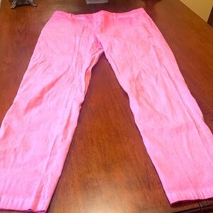 Authentic 120% Lino pink color capri pants , bought in Milan, sissy 46. Must!